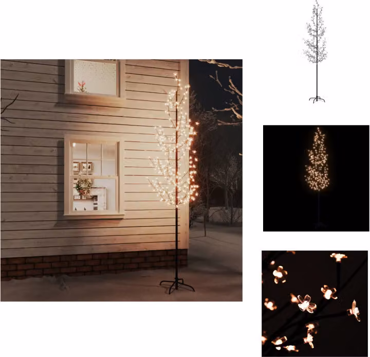 vidaXL Albero LED con fiori di ciliegio bianco caldo 368 LED 300 cm - Alberi di Natale