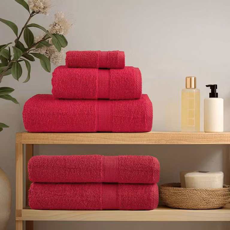 vidaXL Asciugamani da bagno Premium SOLUND 4pz Rosso 100x150cm 600g/m²