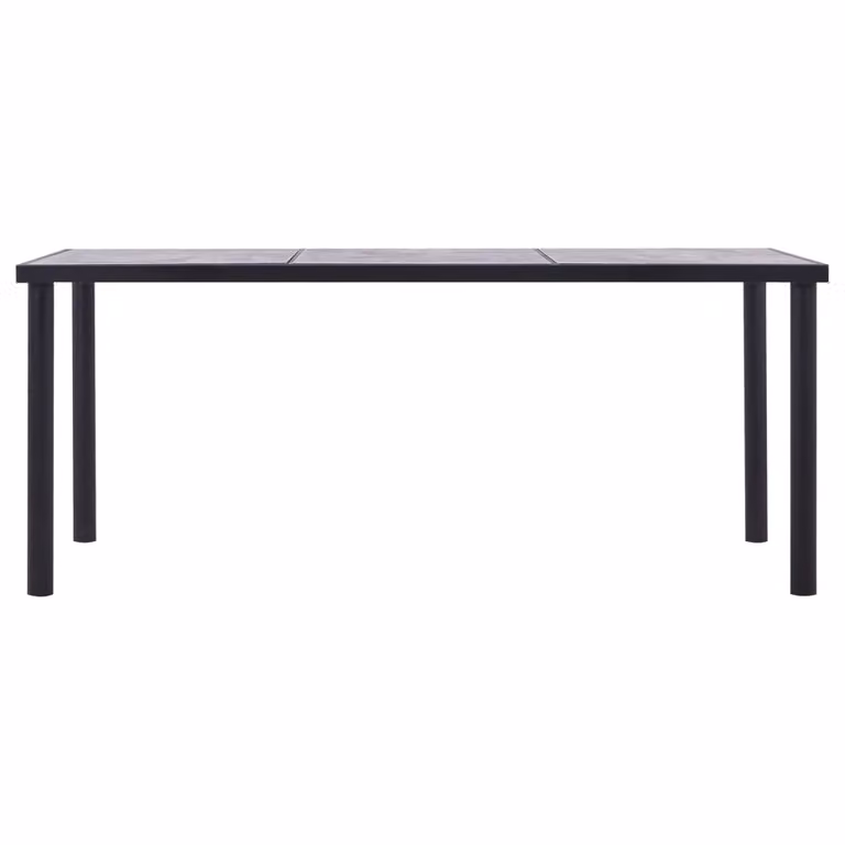 vidaXL Tavolo da pranzo nero e grigio cemento 180 x 90 x 75 cm MDF