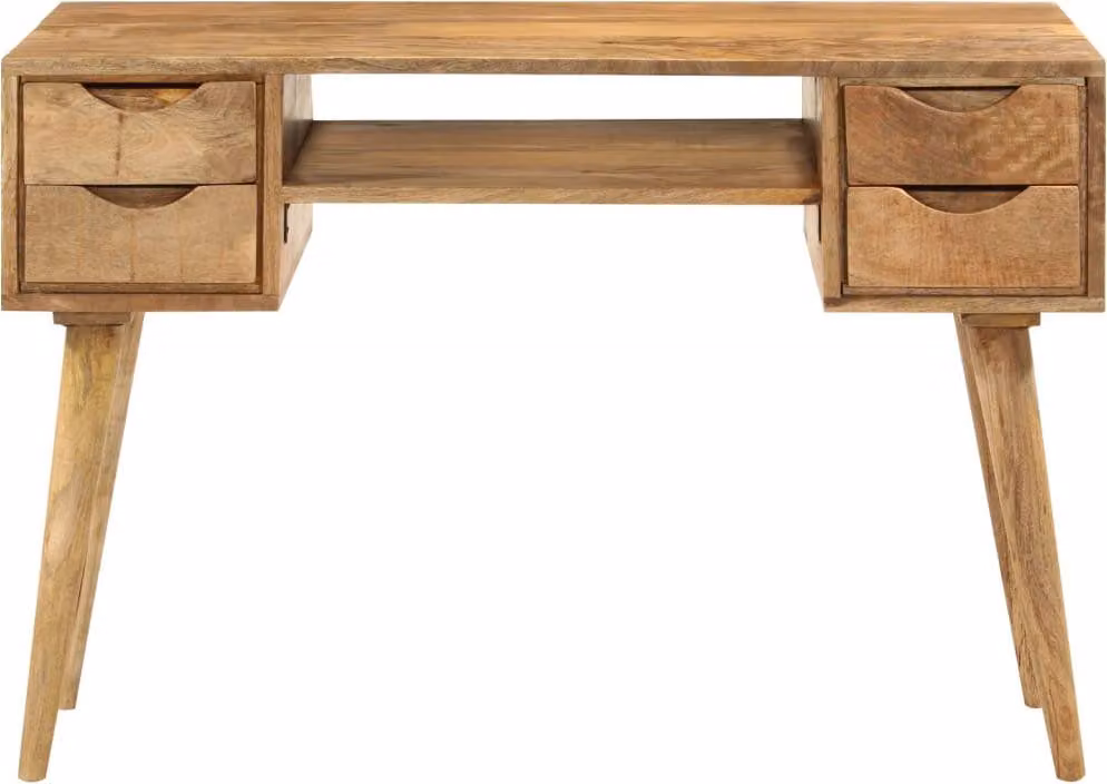 vidaXL Scrivania con cassetti 110x47x76 cm in legno massiccio di mango