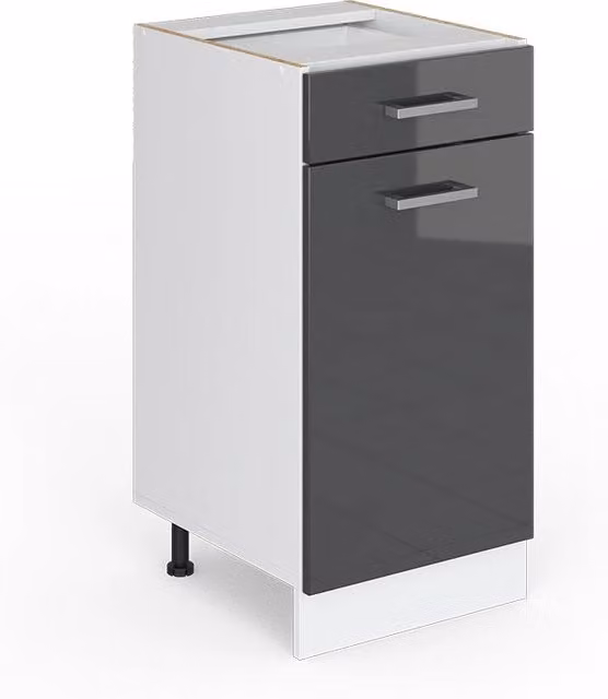 Mobiletto base per cucina Vicco R-Line Antracite e Bianco lucido L: 40 cm