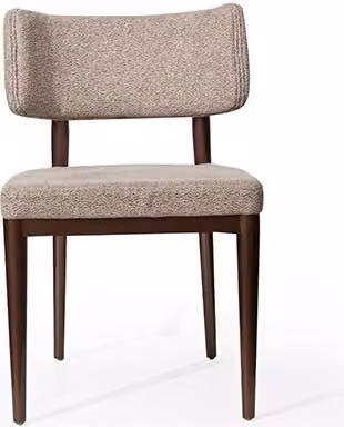Designer Beiger Textilstuhl Esszimmer Braue Holzfüße Designer Möbel