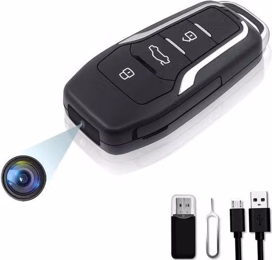 Action Camera Nera con Monitoraggio di Movimento e Memoria da 64GB