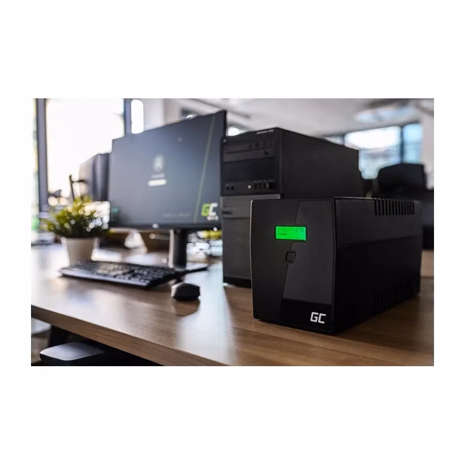 Green Cell UPS05 Alimentatore di Energia Ininterrotta Line-Interactive 3 kVA 1200 W Nero con 5 prese AC e porte USB/LAN – 2