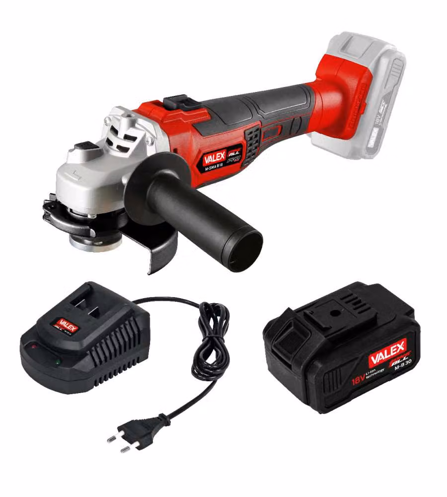 Valex Smerigliatrice Angolare Brushless 18V 3Ah 115/125mm - Kit Completo