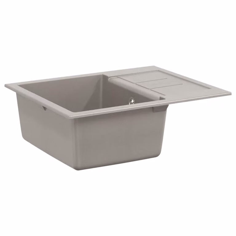 Lavello vidaXL Grigio L: 62 cm, P: 50 cm, composto da 80% Quarzo e 20% Resina