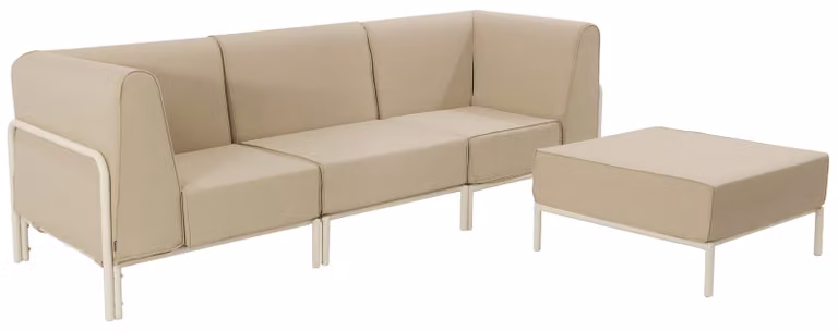 Set modulare di mobili da giardino bassi 4 posti beige - Oviala Patio