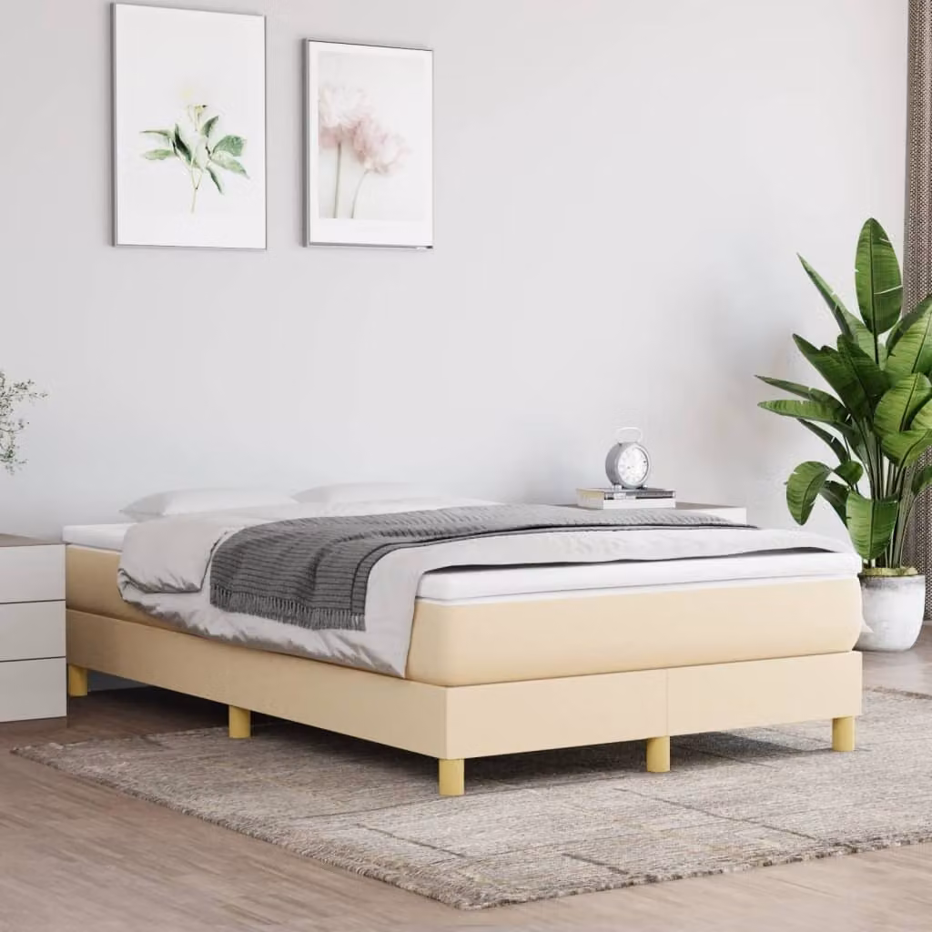 The Living Store struttura letto crema 120x200 cm in tessuto