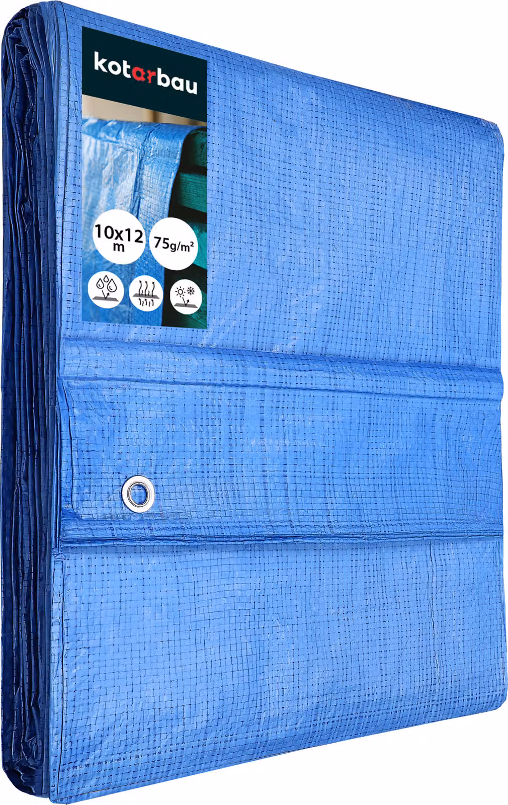 KOTARBAU® Telo Impermeabile Esterno Polietilene 10x12 m Blu 60 g/m² Telo Sotto Piscina Fuori Terra Telo Impermeabile