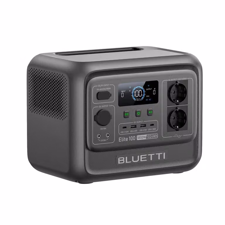BLUETTI Elite 100 V2, centralina portatile per l'energia, 1800W, 1024Wh, sistema di accumulo solare, generatore LiFePO4 per uso domestico, campeggio e camper