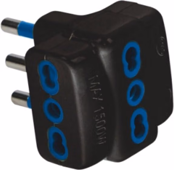 Fme 82.631 Adattatore Triplo 16A 2P e T in Ottone Nero Confezione da 50 Pezzi