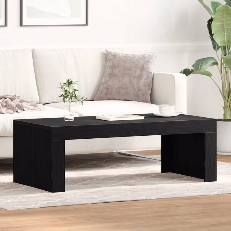 vidaXL Tavolino da salotto moderno in MDF nero L: 102 cm, P: 50 cm, H: 35 cm
