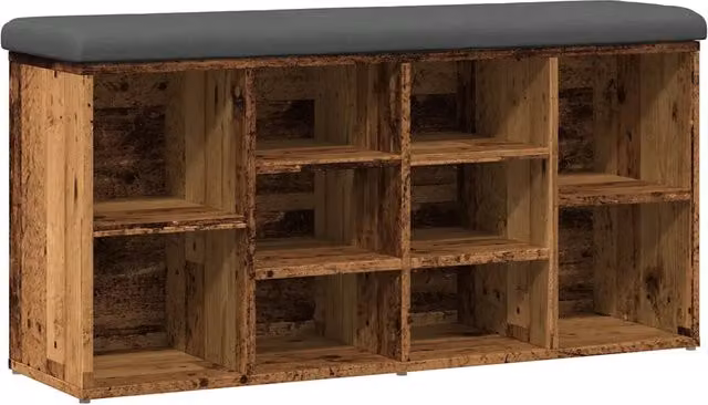 Panca porta scarpe DESIGN IN in legno e MDF stile classico, disponibile in marrone o grigio, L 102 x P 32 x H 50 cm – 1