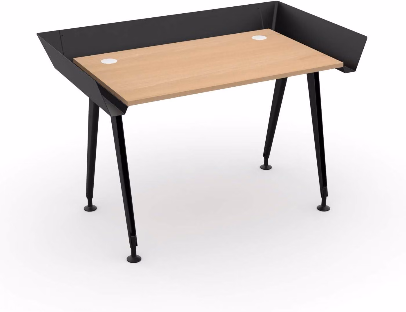LEVIRA Scrivania Tern - 100 x 60 x 72 cm - nero / faggio