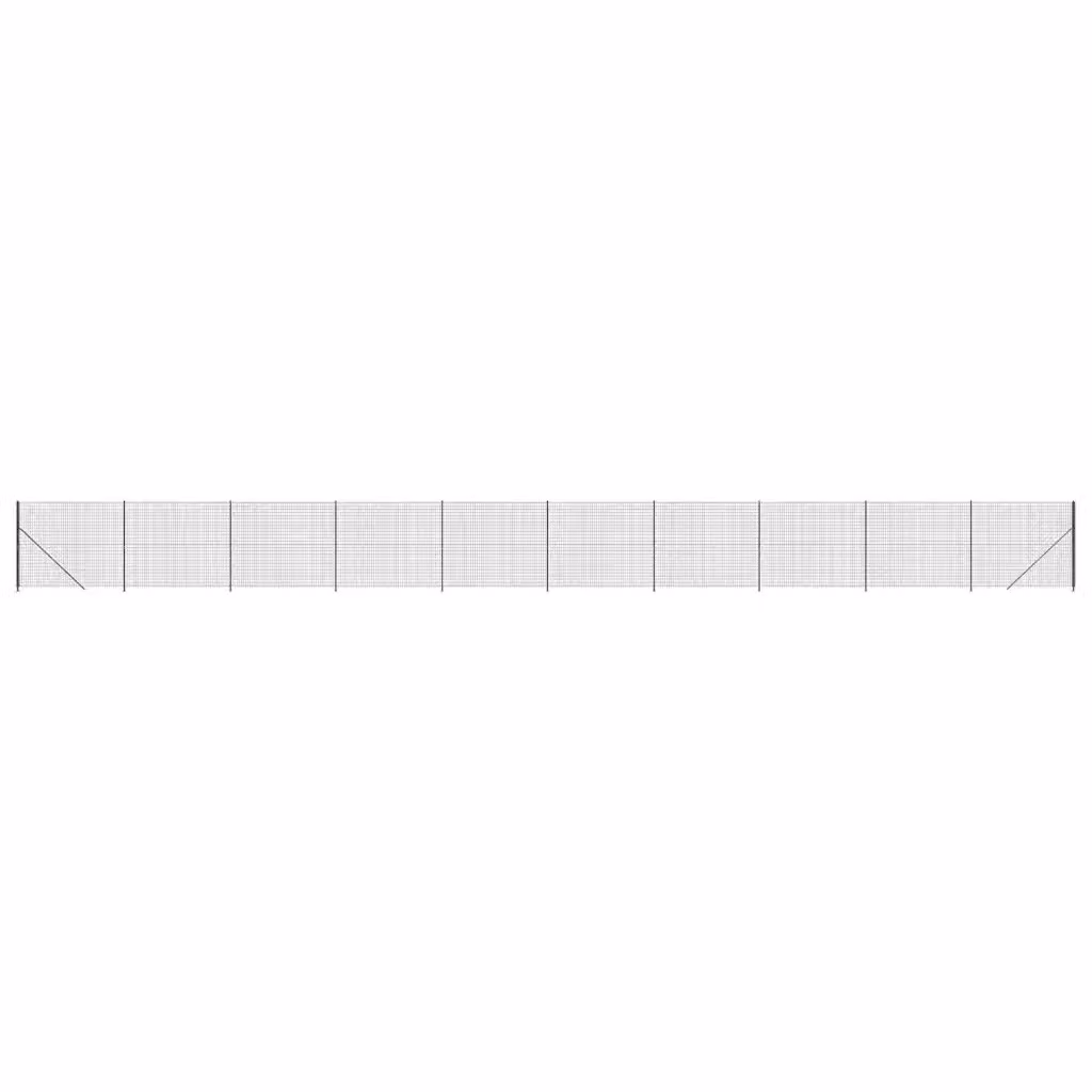 Recinzione Metallica con Flangia vidaxl in Acciaio Zincato e Rivestimento PVC Colore Antracite 1,6 x 25 m – 2