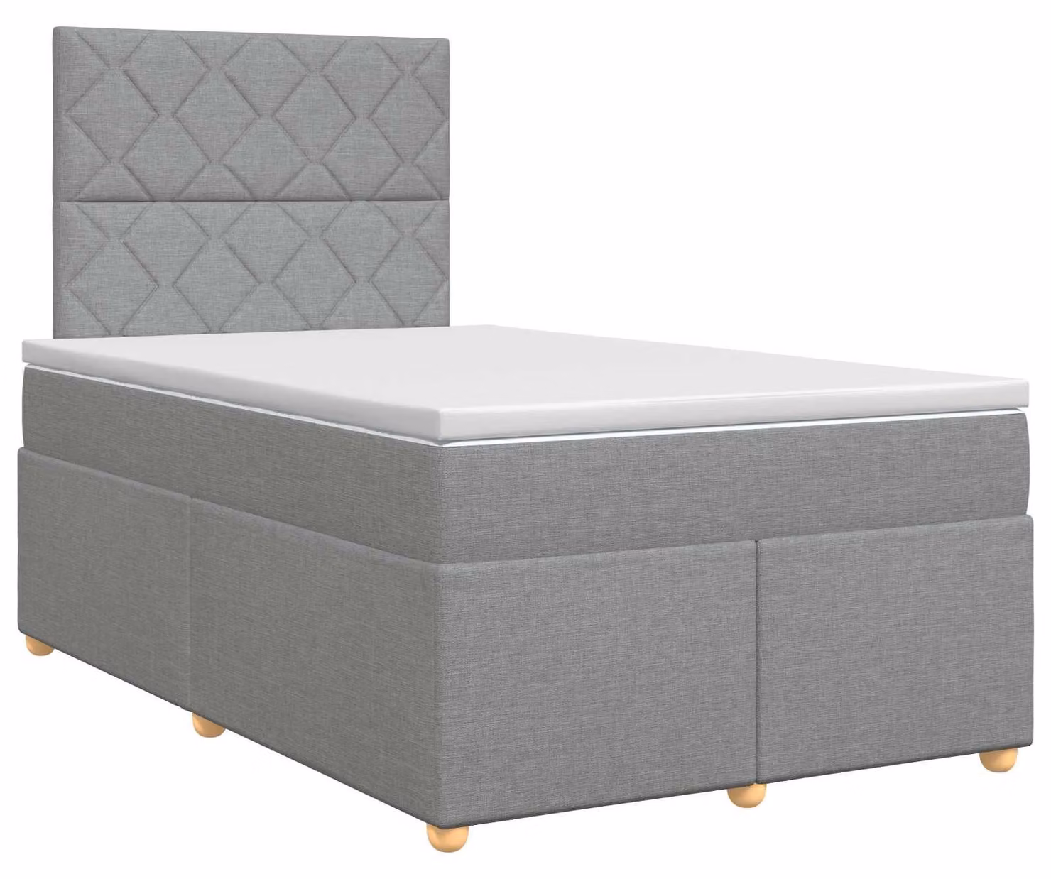 Letto a molle con materasso grigio chiaro 120 x 190 cm in tessuto