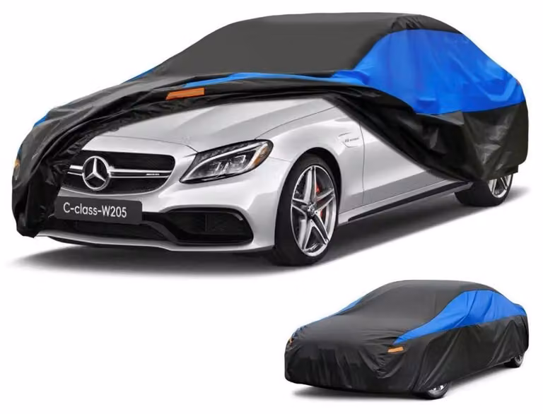 Copertura impermeabile e traspirante per auto, compatibile con Mercedes Classe C W205 (2014-2021), disponibile in nero e blu
