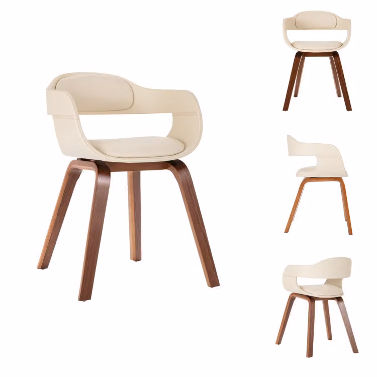 vidaXL Sedia da pranzo in legno curvato bianco e Pelle finta - Sedie da pranzo