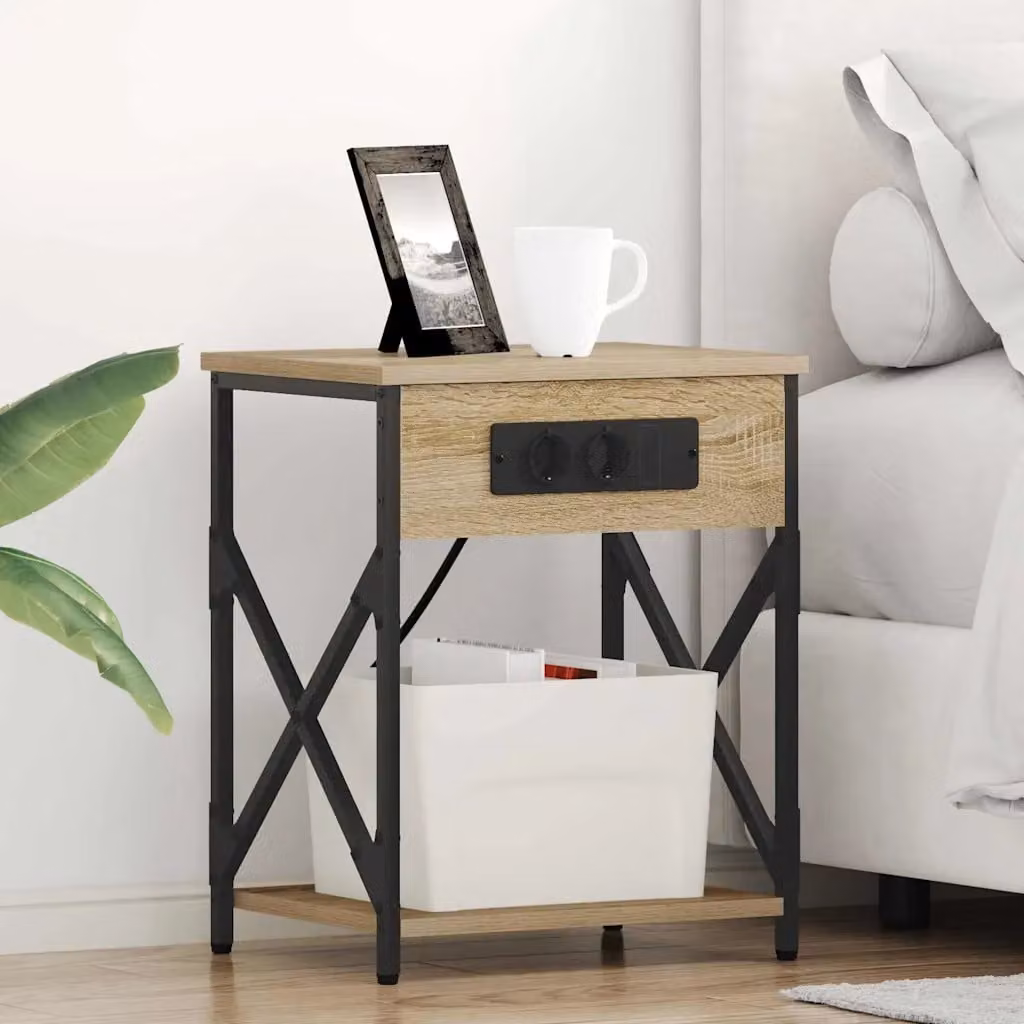 Set di 2 Armadi da Notte vidaXL in Rovere Sonoma, L 41 cm x P 31 cm x H 51 cm