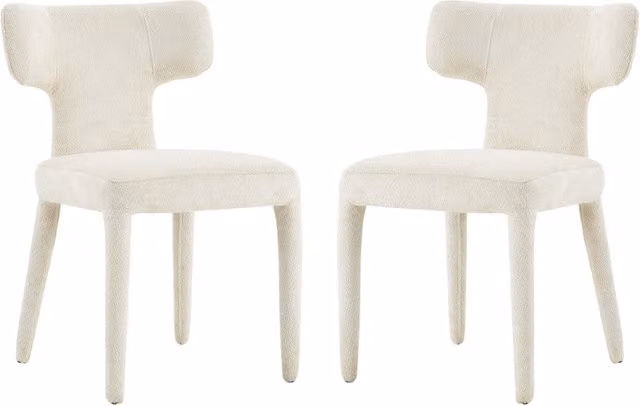 Set di 2 Sedie Moderne per Sala da Pranzo con Schienale a T, Seduta Imbottita in Tessuto, Struttura in Metallo a 4 Gambe