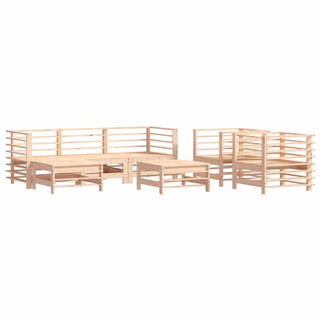 Set Salotto da Giardino 7 pz in Legno Massello di Pino