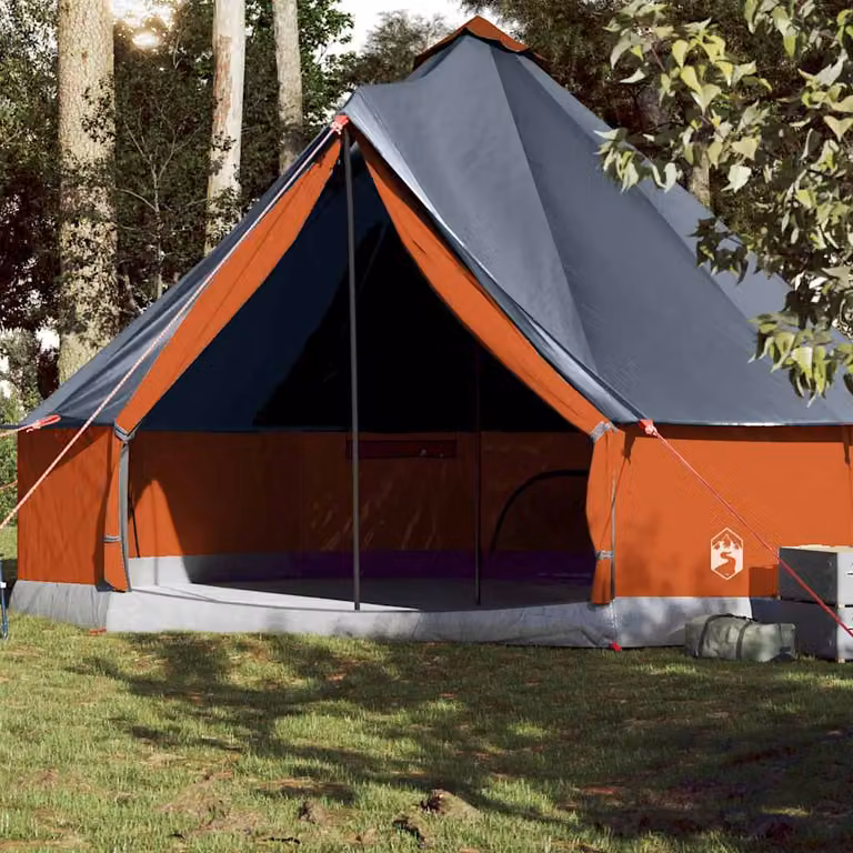 Tenda Familiare Impermeabile vidaXL per 10 Persone Grigia e Arancione
