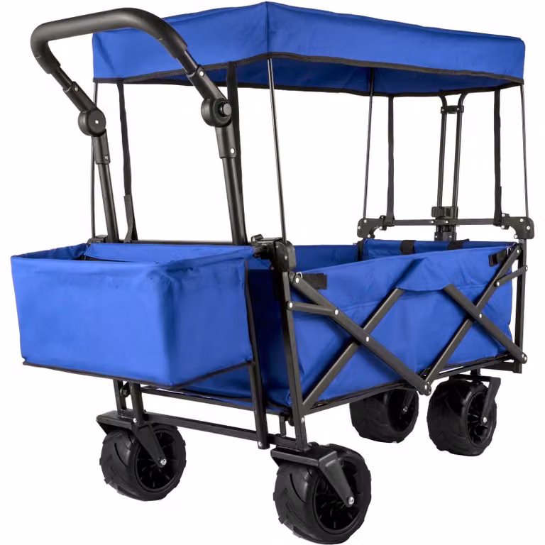 Carrello robusto - Carrello da trasporto - Carrello per la spiaggia - Carrello pieghevole - Capacità di carico: 85 cm
