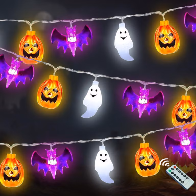 Catena luminosa a LED per Halloween, lunghezza 3 metri, 20 LED, con telecomando