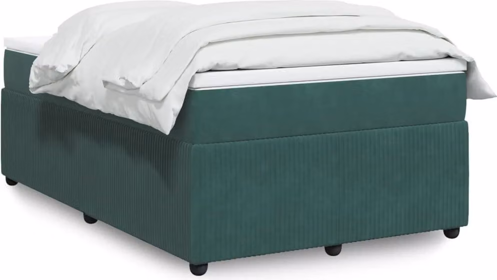 Maison Exclusive - Giroletto a Molle con Materasso Verde Scuro 120x200 cm Velluto