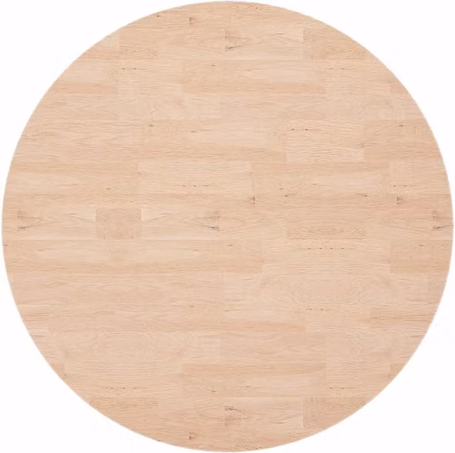 Piano Tavolo Rotondo in Rovere Massello Non Trattato vidaXL, Diametro: 90 cm, Spessore: 2,5 cm, Colore: Marrone/Beige