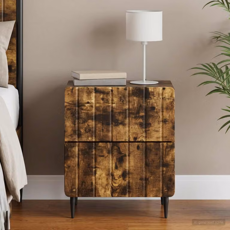 Armadio da Notte vidaXL in Rovere Fumo, Design Moderno, L 43 cm x P 34,5 cm x H 49,5 cm