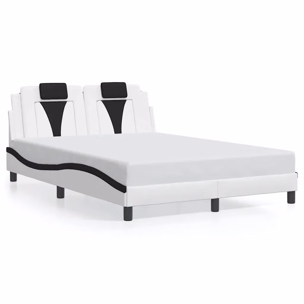 Giroletto Viana vidaXL in similpelle bianco e nero senza materasso L: 140 cm, P: 190 cm – 2