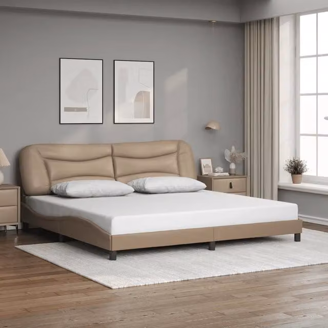 Giroletto Hvar vidaXL in similpelle color beige, dimensioni 200x200 cm – 1