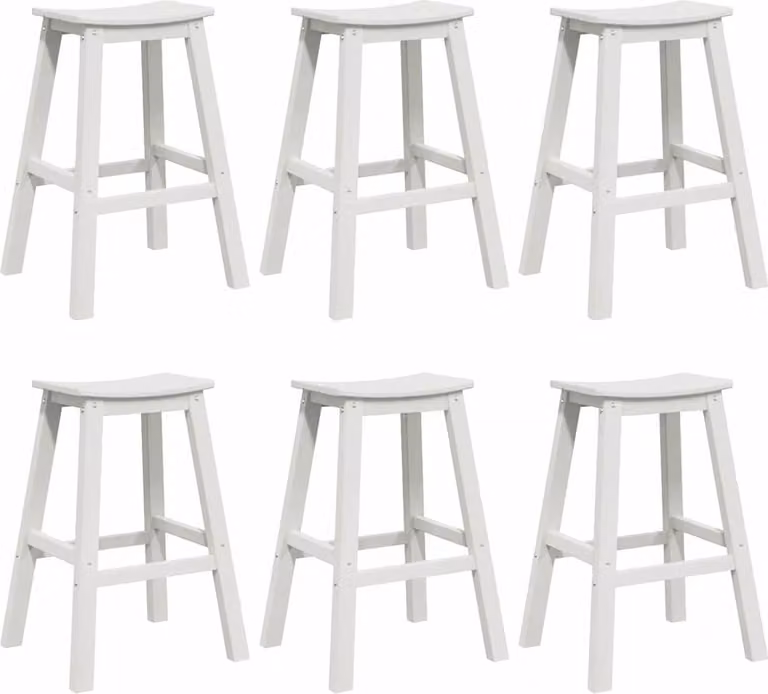 Set Bar da Giardino 6 pcs Bianco HDPE