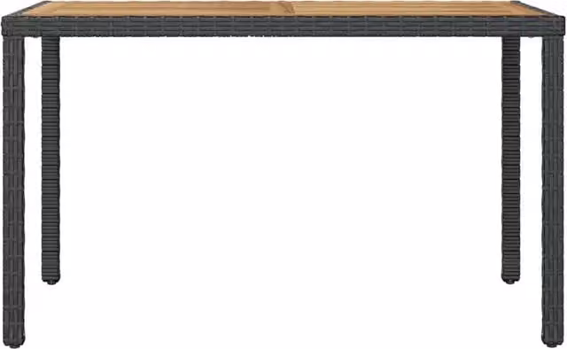 Tavolo da giardino moderno vidaXL in legno di acacia oliato nero e marrone L/P/H: 123 x 60 x 74 cm