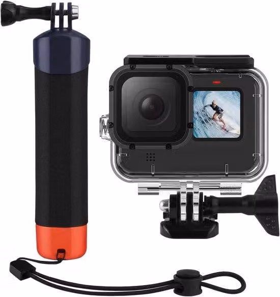 Set di impugnature impermeabili per action cam - Nero, set da 5 pezzi,