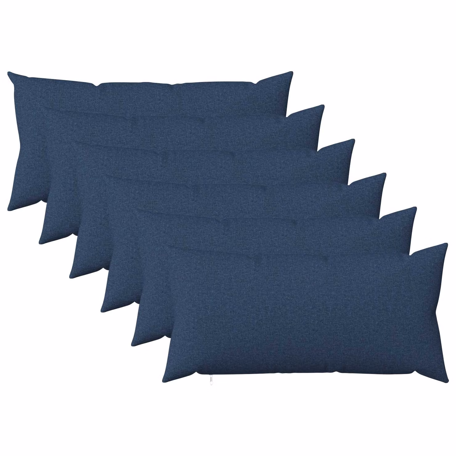 Set di 6 cuscini vidaXL HEERLEN blu in tessuto con rivestimento lavabile