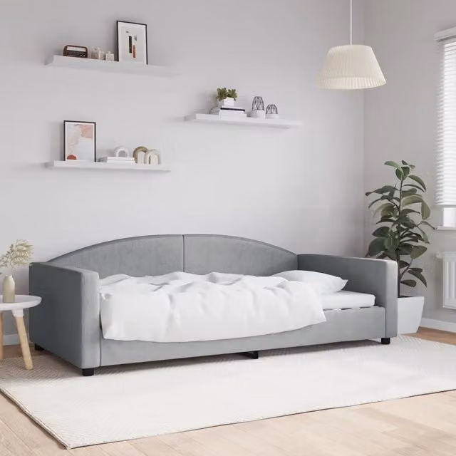 Letto da giorno moderno vidaXL in tessuto grigio L: 110 cm, P: 110 cm, H: 75 cm