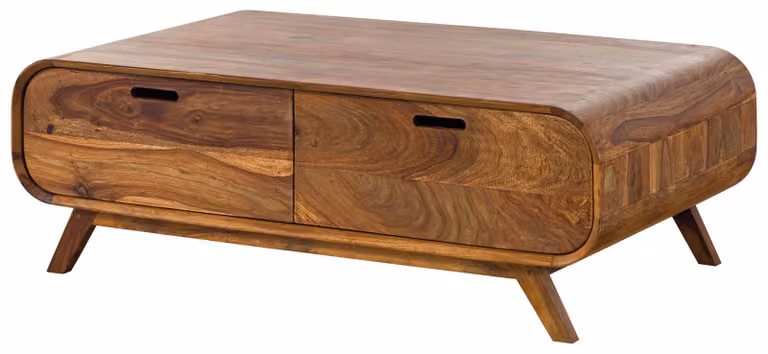 MASSIVMOEBEL24 | MAILAND #135 Tavolino da salotto in legno di sheesham - laccato / marrone chiaro 120x70x40