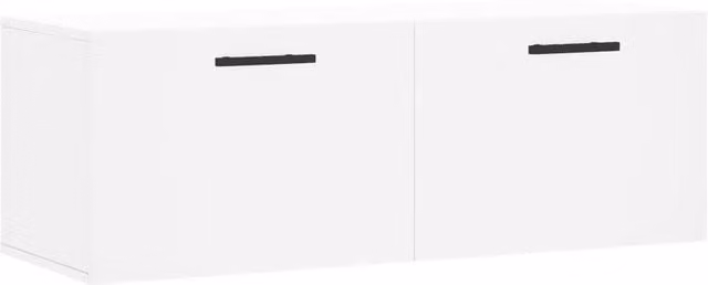 Mobiletto a muro funzionale pratico contenitore 100 x 36,5 x 35 cm stile contemporaneo legno composito bianco 02_0048893