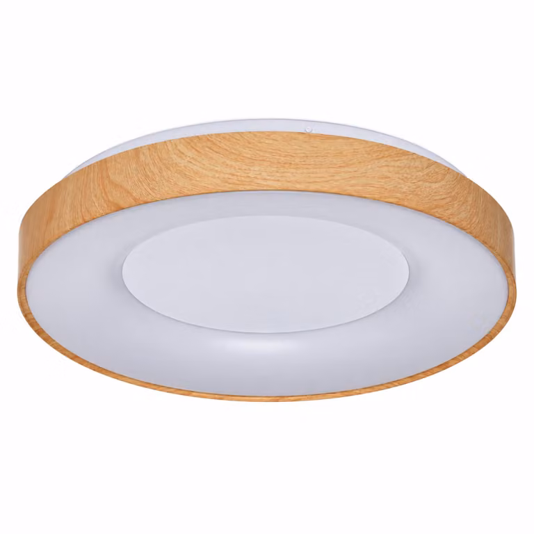 plafoniera LED rotonda da 40W - CCT 3000K / 4000K / 6000K - Luce selezionabile - IP20 - Effetto legno - Ø50 cm