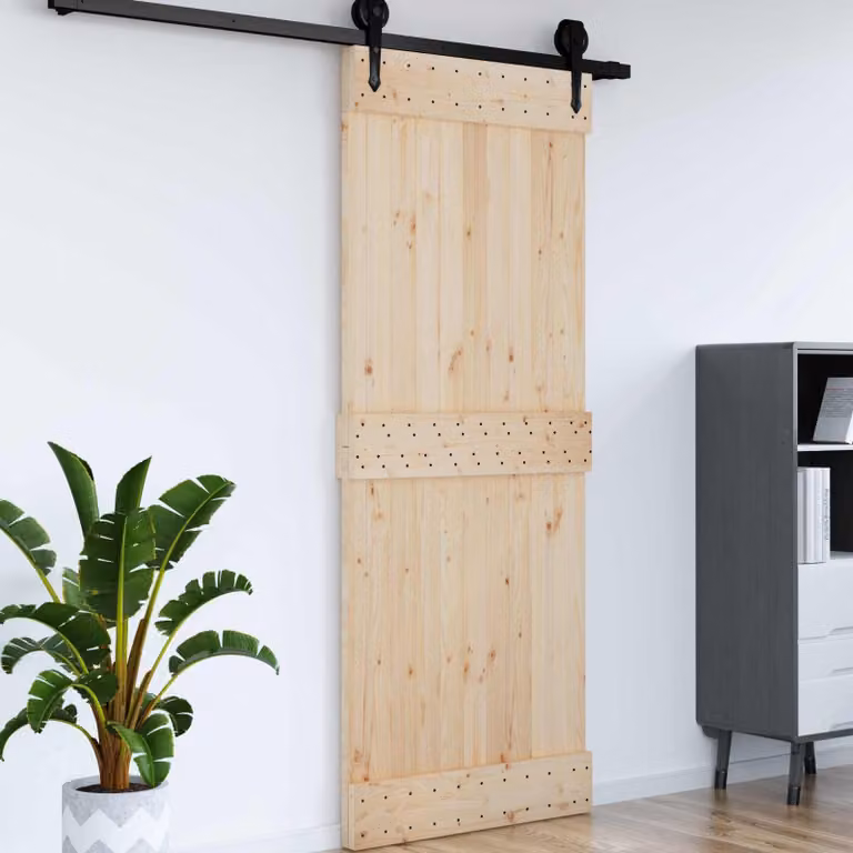 Porta liscia minimalista vidaXL NARVIK in legno impiallacciato color marrone e beige L: 90 cm, H: 210 cm