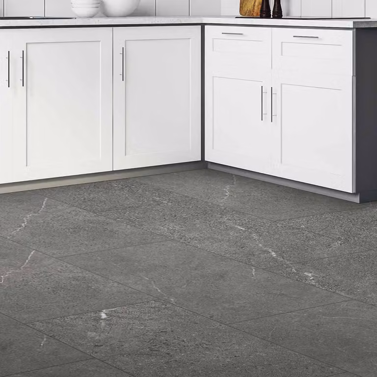 Piastrelle in Materiale Composito per Pavimentazione da Bagno - 615mm x 315mm - Nero (Athena Noir)