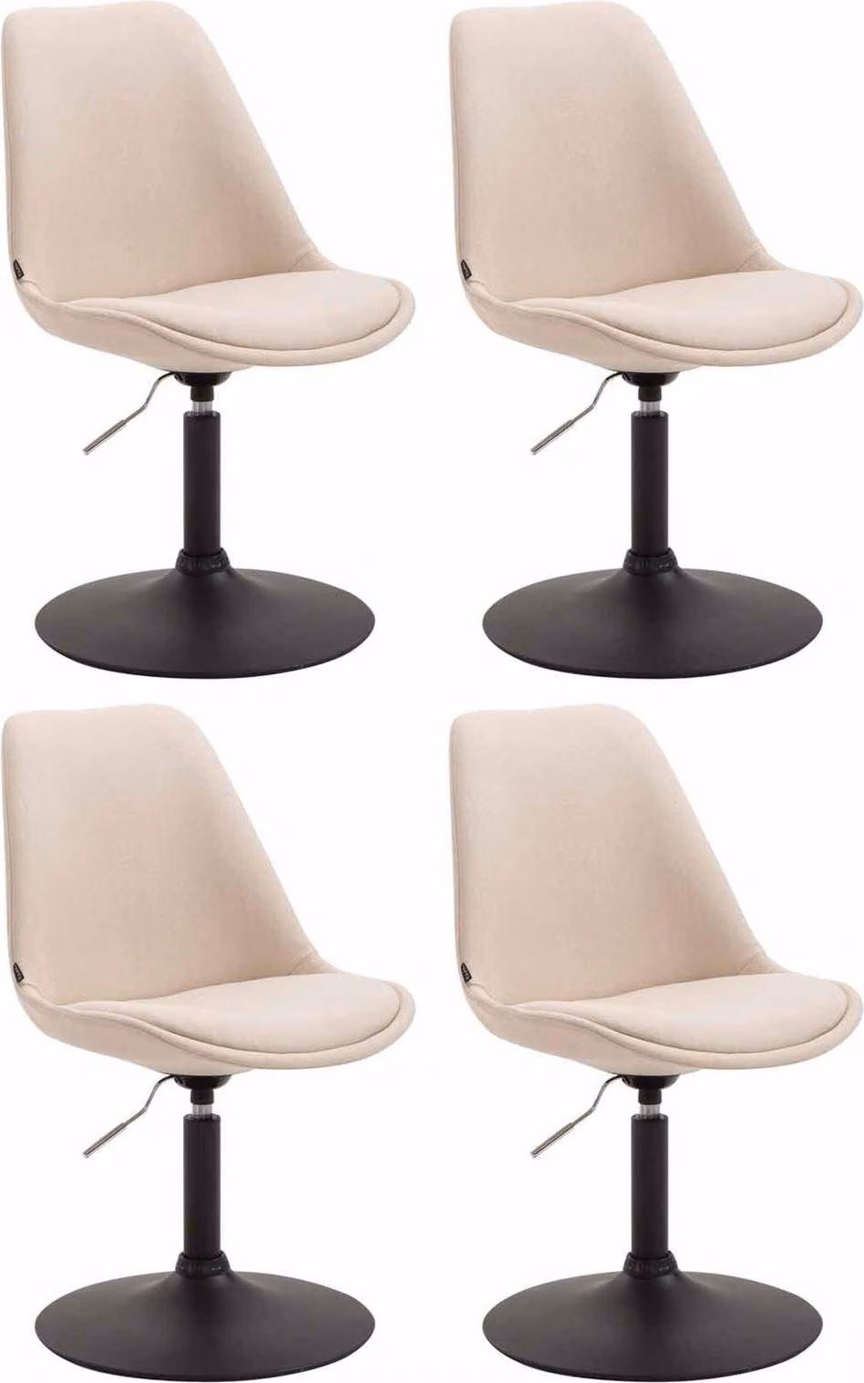 set di 4 sedie da pranzo - sedie da cucina - design moderno, seduta confortevole | colore: crema | colore base: nero