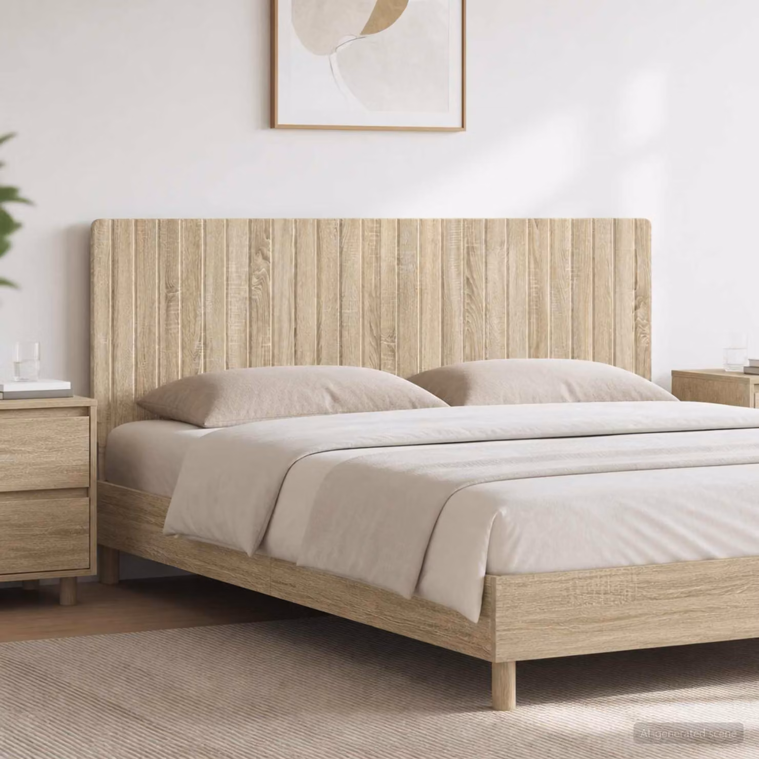 Testiera da muro vidaXL ZWOLLE in legno ingegnerizzato Rovere Sonoma con mensola integrata, marrone