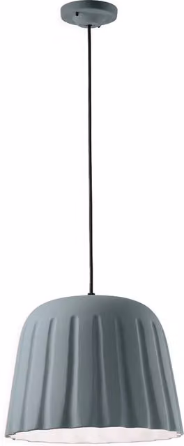 Lampada a sospensione Ferroluce Madame Gres in ceramica grigia stile Art Déco con attacco E27