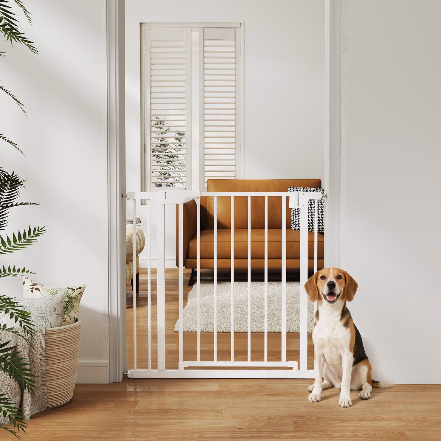 Cancelletto di Sicurezza PawHut per Bambini e Cani con Blocco Doppio e Chiusura Automatica, Estendibile, Bianco – 2