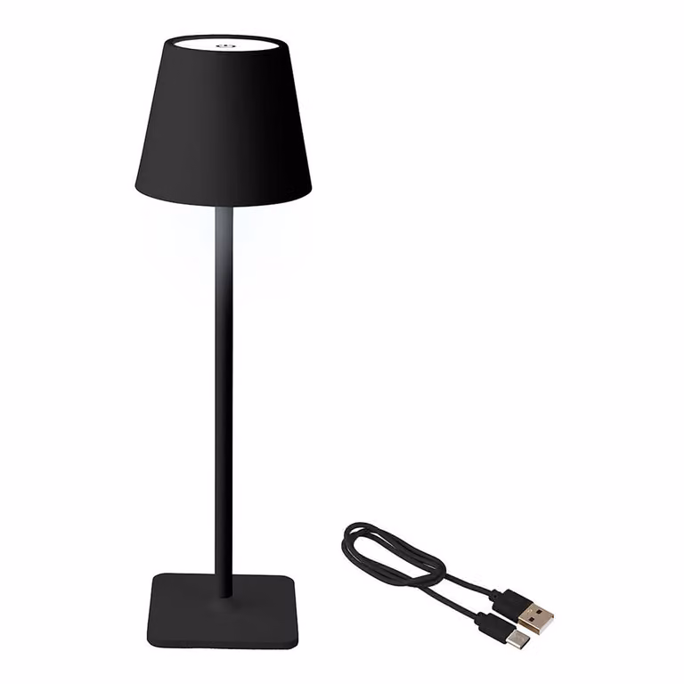Lampada da tavolo a LED Lumineo 894376 Metallo nero 17 cm Ricaricabile
