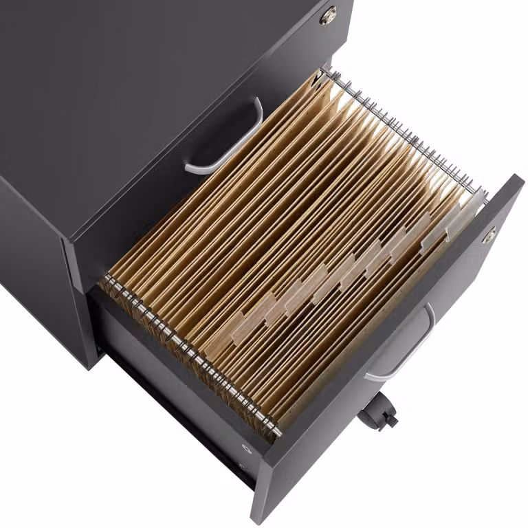 Cassettiera con ruote e serratura Vagur tectake, nero