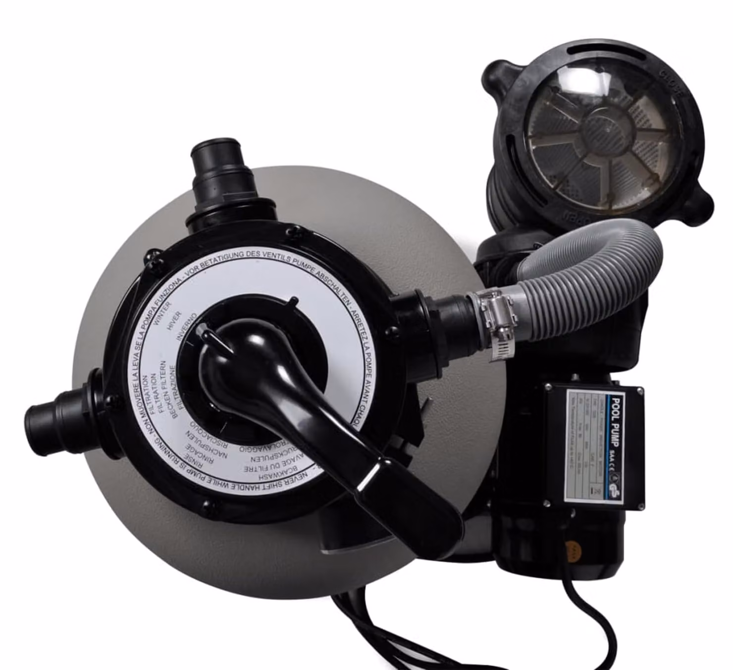 Pompa filtrante per piscina - Potenza: 600 W - Capacità: 17.000 litri all'ora - Materiale: plastica, colore grigio